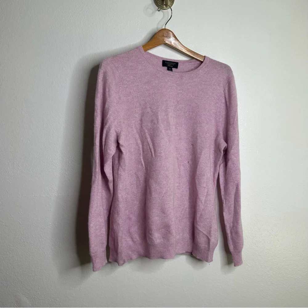 NWT Charter Club 100% Cashmere Pink Pullover Sweater XL FLAWED
